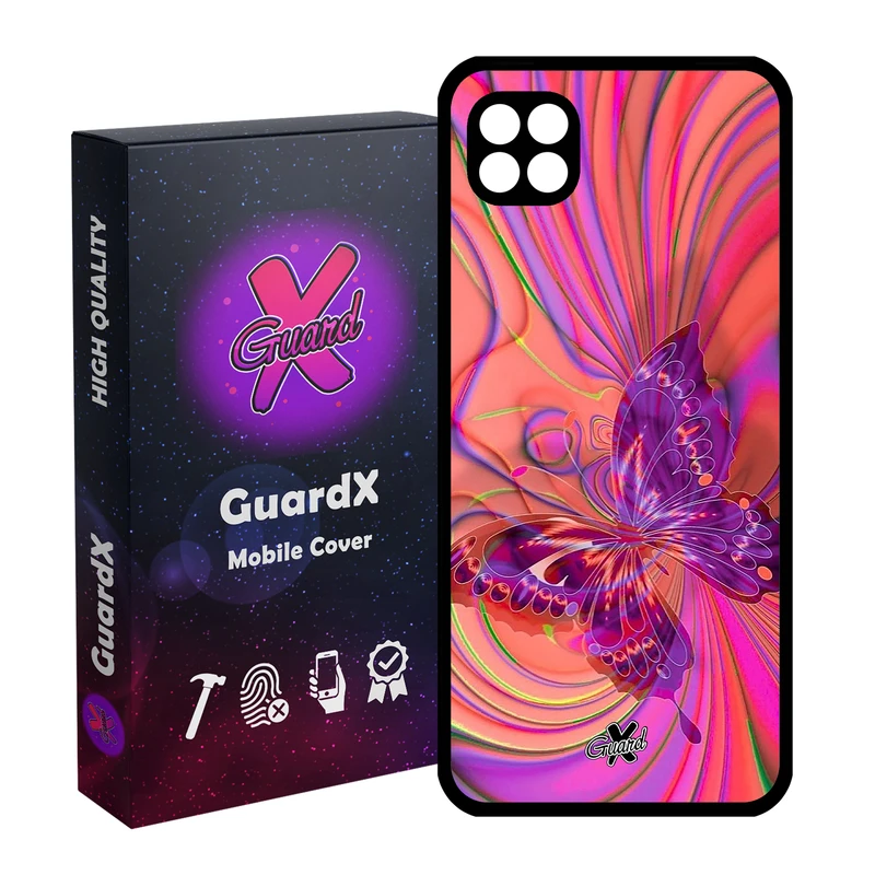 کاور گارد ایکس طرح پروانه مدل Glass10280 مناسب برای گوشی موبایل سامسونگ Galaxy A22 5G