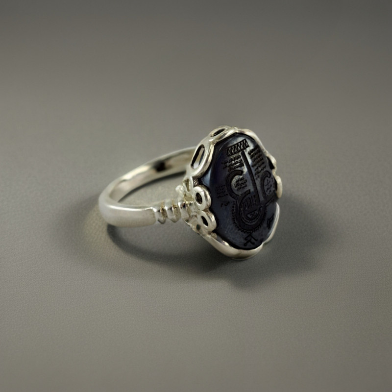 انگشتر نقره زنانه ملک زیور مدل عین علی حدید کد 67