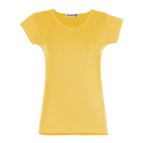  تی شرت زنانه افراتین کد 2515 رنگ زرد