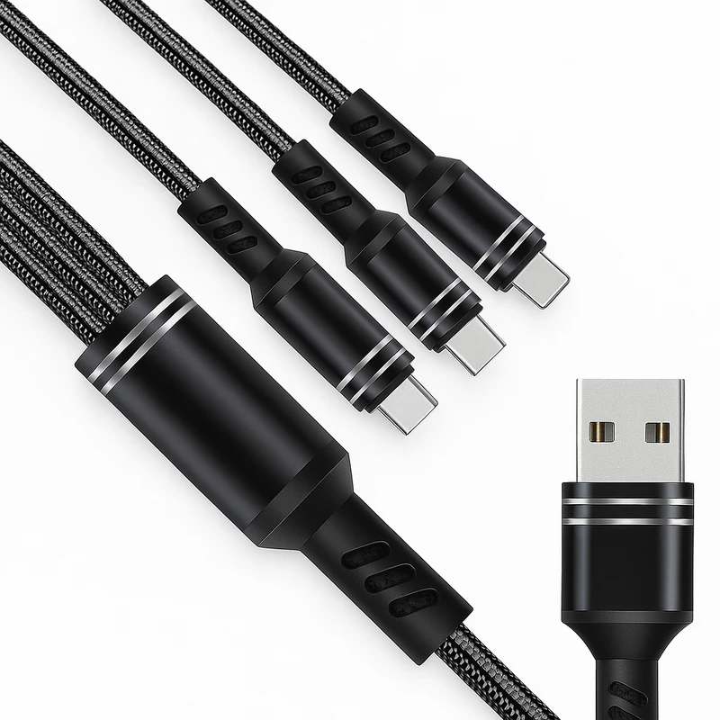 کابل تبدیل USB به micro USB / USB-C / لایتنینگ سمگپرس مدل دیتا پلاس طول یک متر