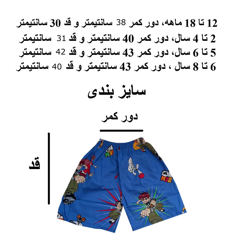 شلوارک پسرانه مدل بنتن کد BEN10-NEW-BLU شلوارک پسرانه مدل بنتن کد BEN10-NEW-BLU