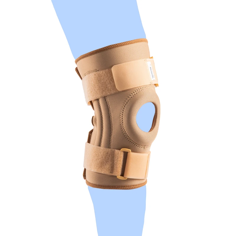 زانوبند طبی توان تن خزر مدل چهارفنره نئوپرنی قابل تنظیم کد KN006