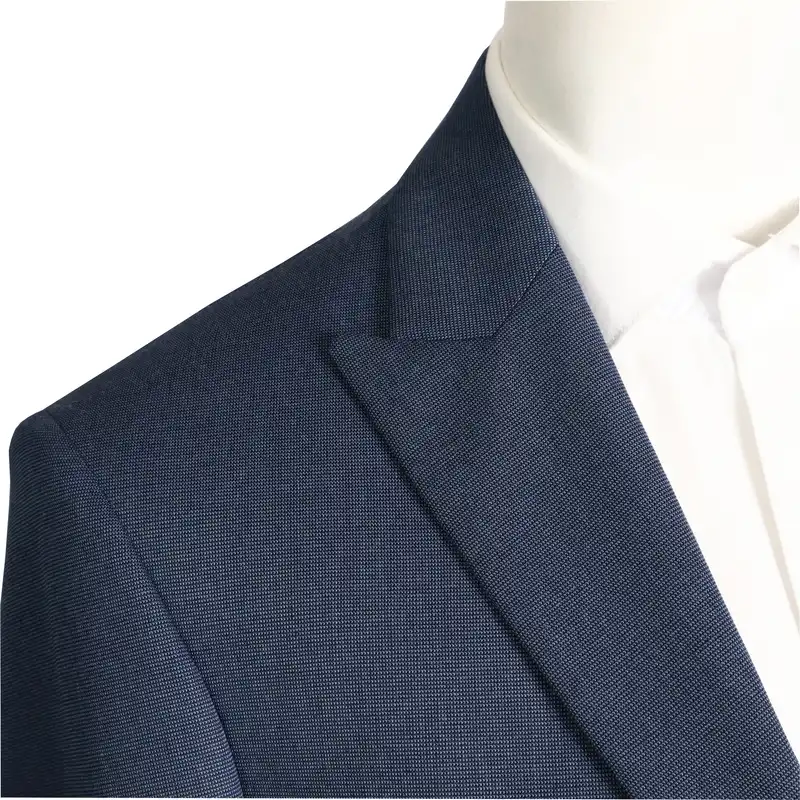 ست کت و شلوار مردانه مدل یقه بلیزر رگولار فیت کد 24050 کوکما رنگ سرمه ای روشن