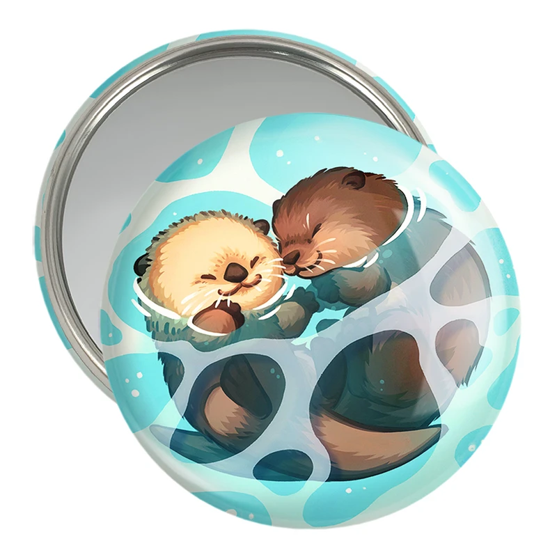 آینه جیبی خندالو مدل سمور آبی حیوانات بامزه  کد 21058