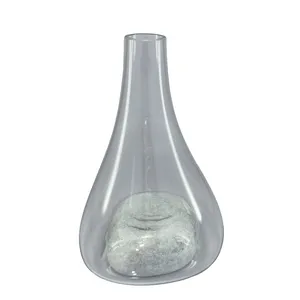 گلدان دکوری مدل سنگ و شیشه کد B