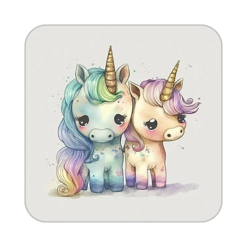 زیر لیوانی کاکتی طرح اسب تک شاخ و یونیکورن مدل mp33355