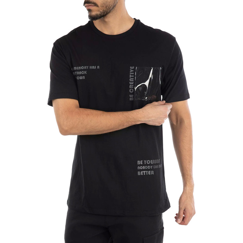 تی شرت آستین کوتاه مردانه جوتی جینز مدل یقه گرد کد 1551356 رنگ مشکی
