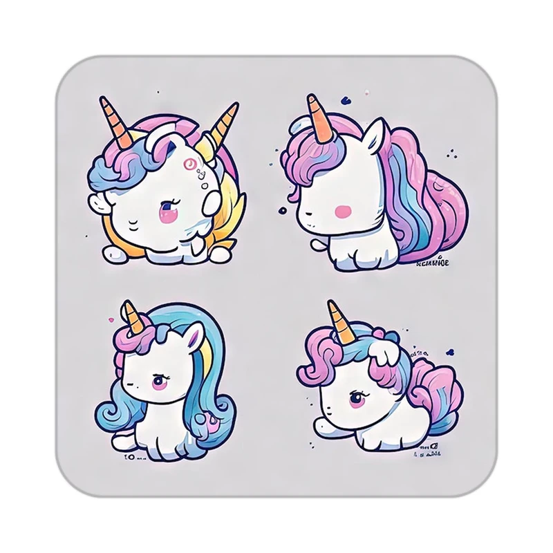 زیر لیوانی کاکتی طرح اسب تک شاخ و یونیکورن مدل mp30580