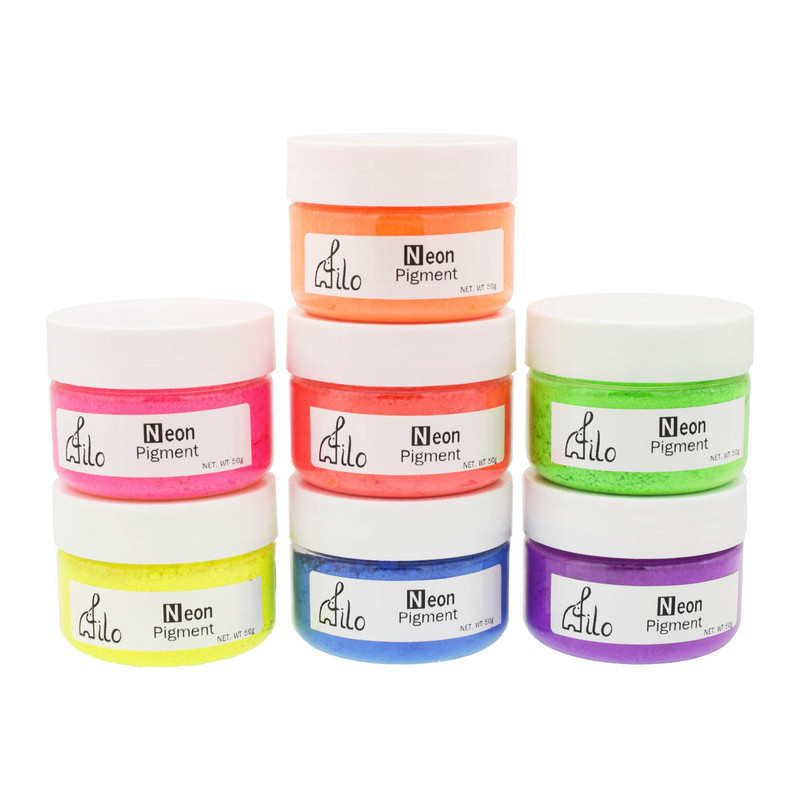 پودر رنگ رزین اپوکسی فیلو مدل Neon powder حجم 100 میلی‌لیتر بسته 7 عددی