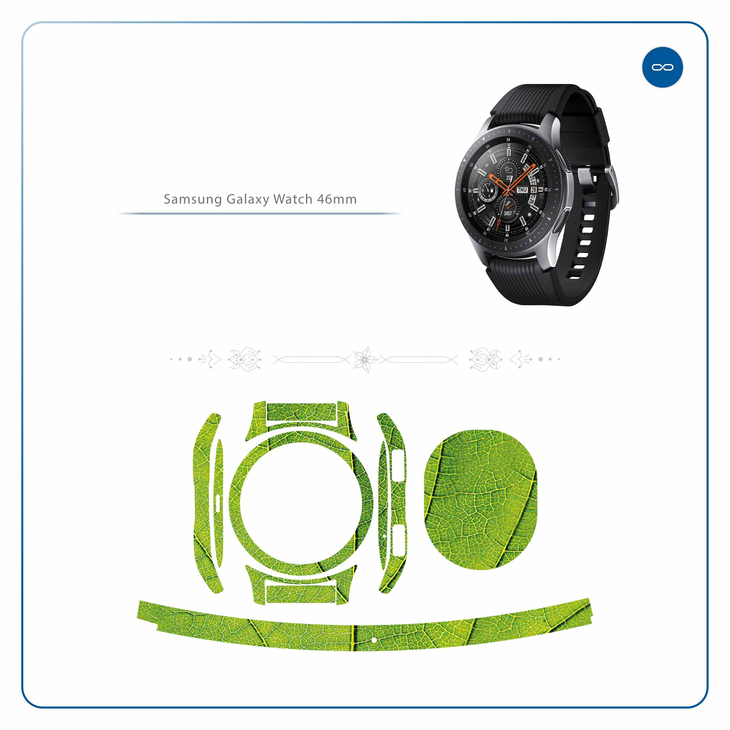برچسب ماهوت طرح Leaf-Texture مناسب برای ساعت هوشمند سامسونگ Galaxy Watch 46mm