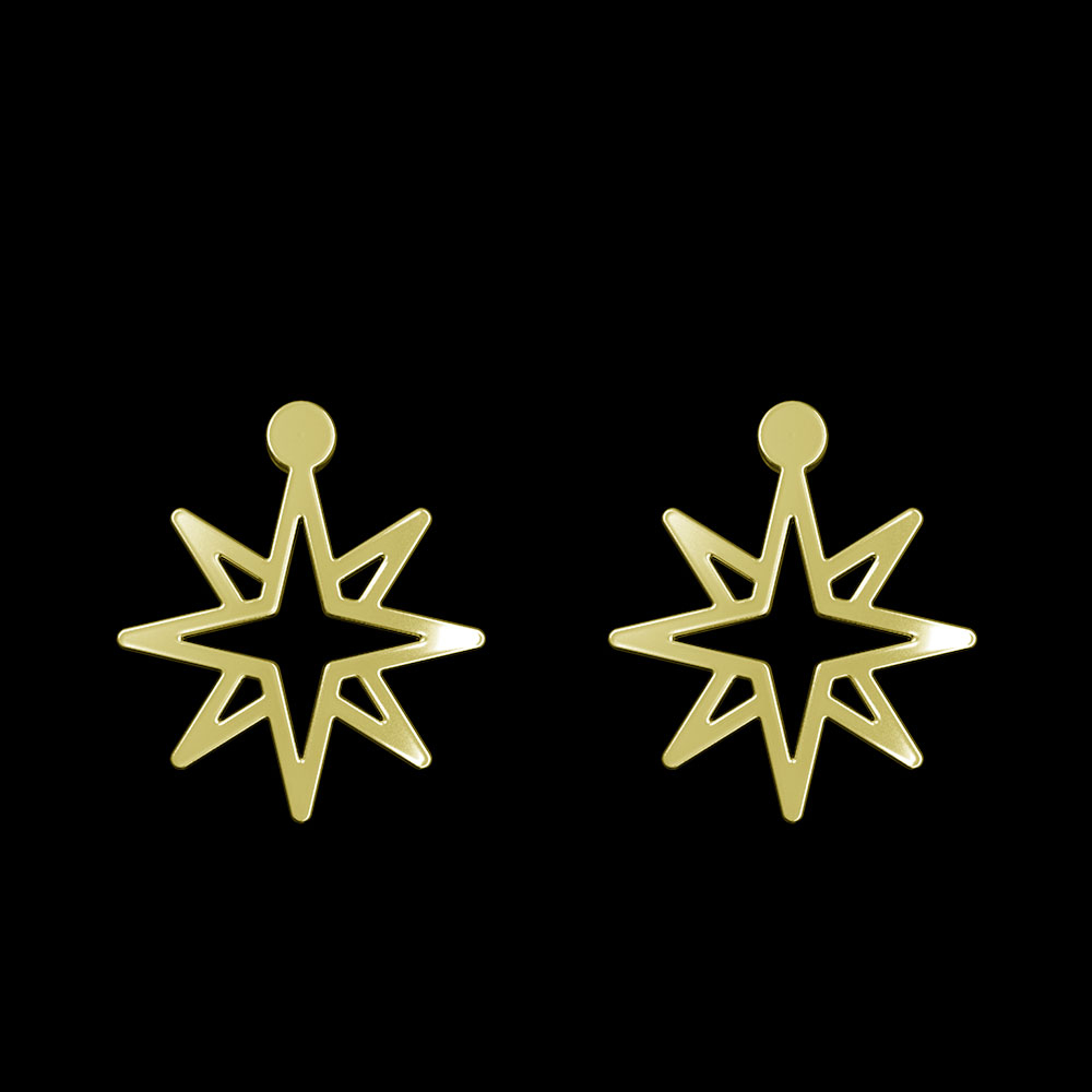 گوشواره طلا 18 عیار زنانه مدوپد مدل ستاره کد GA1-15470