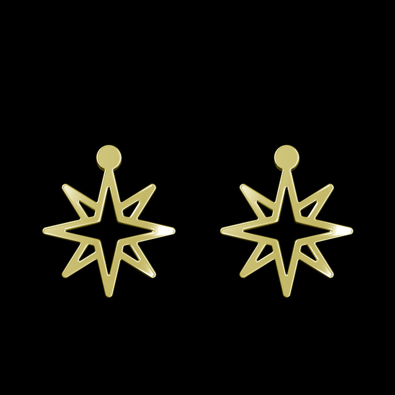 گوشواره طلا 18 عیار زنانه مدوپد مدل ستاره کد GA1-15470