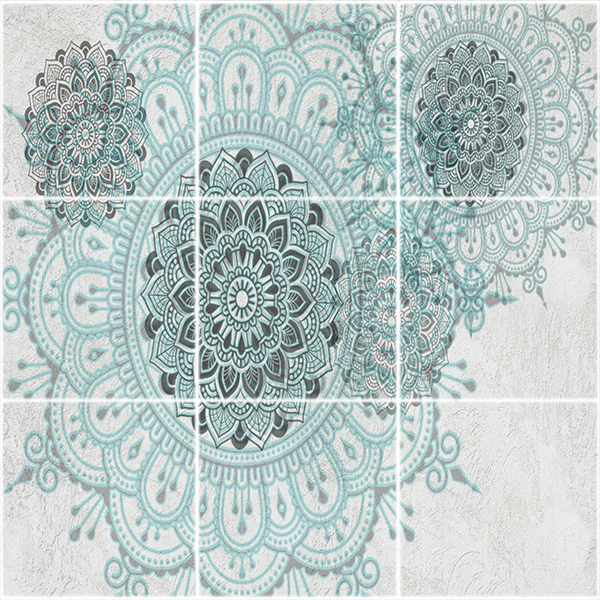 تایل سقفی طرح اسلیمی کد 3D2224-9 سایز 60x60 سانتی متر مجموعه 9عددی