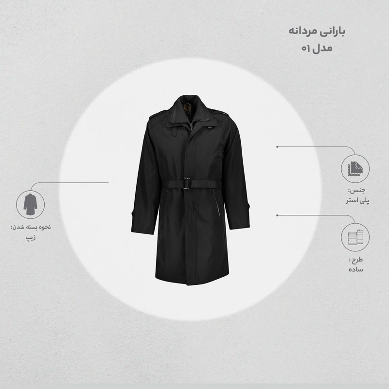 عکس شماره 7 : بارانی بلند مردانه مدل 01