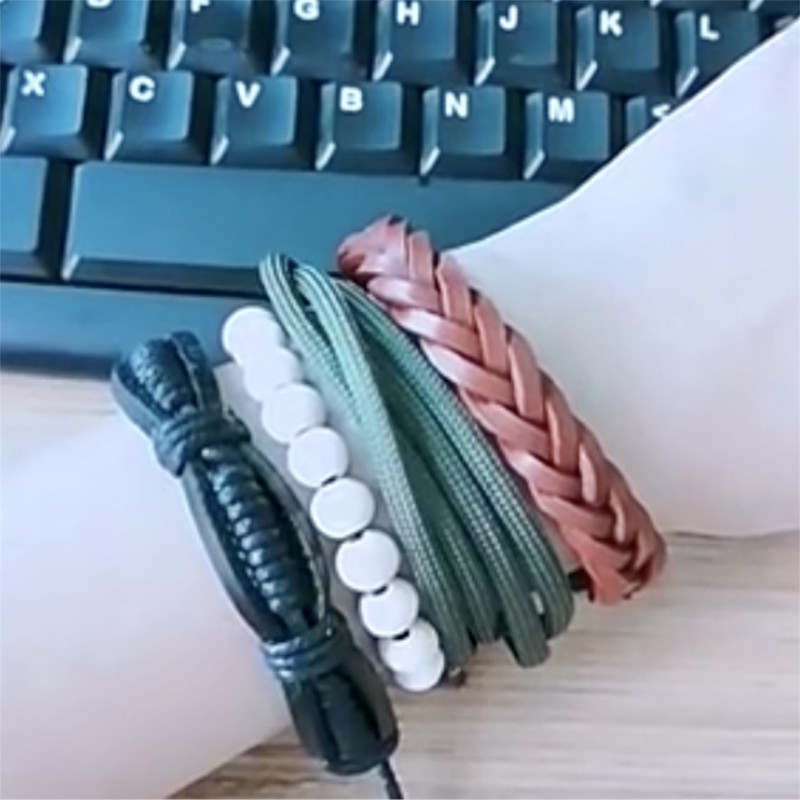 دستبند مدل چند لایه مدل Anchor-Hope بسته 4 عددی دستبند مدل چند لایه مدل Anchor-Hope بسته 4 عددی