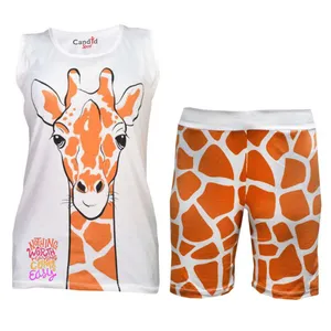 ست تاپ و شلوارک دخترانه مدل زرافه 42