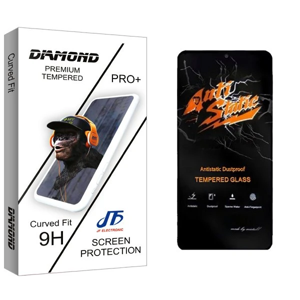 محافظ صفحه نمایش جی اف مدل Diamond Antistatic مناسب برای گوشی موبایل شیائومی Redmi Note 12 Turbo/Redmi Note 13 5G/Redmi Note 13R Pro/Poco F5