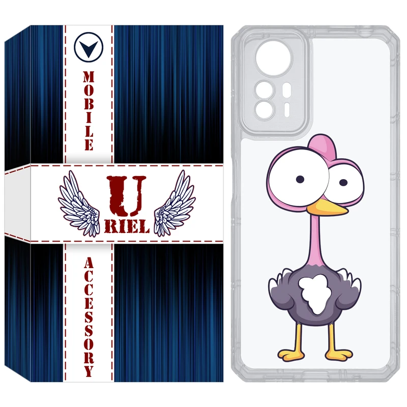 کاور یوریل مدل Clear کد 43 طرح شترمرغ مناسب برای گوشی موبایل شیائومی Redmi Note 12S