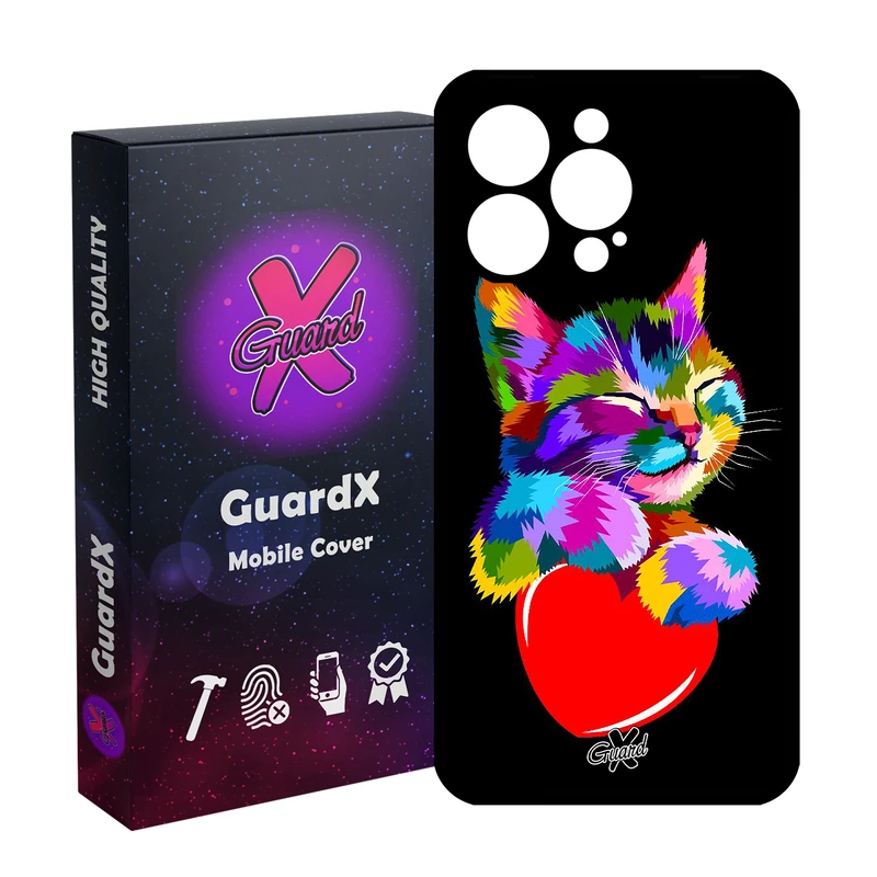 کاور گارد ایکس طرح گربه مدل Glass10269 مناسب برای گوشی موبایل اپل iPhone 13 Pro
