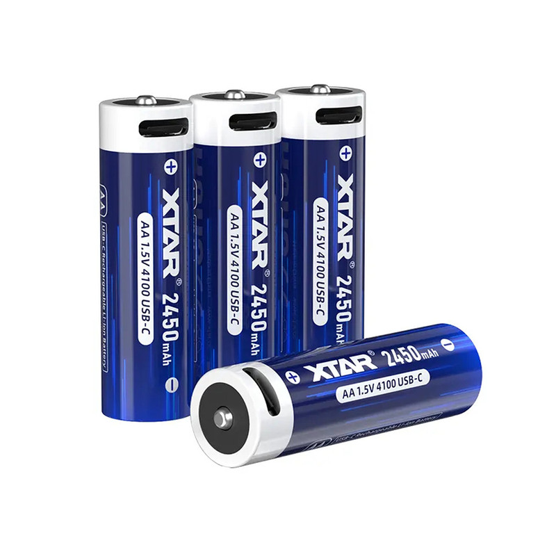 باتری قلمی قابل شارژ اکستار مدل 1.5V AA 2450mAh Type-C بسته ۴ عددی