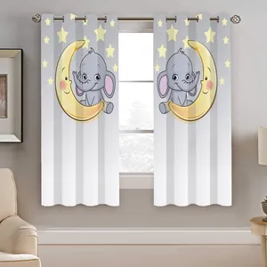 پرده نیروانا طرح فیل و ماه مدل هازان کد 8252 سایز 140×200 سانتی متر