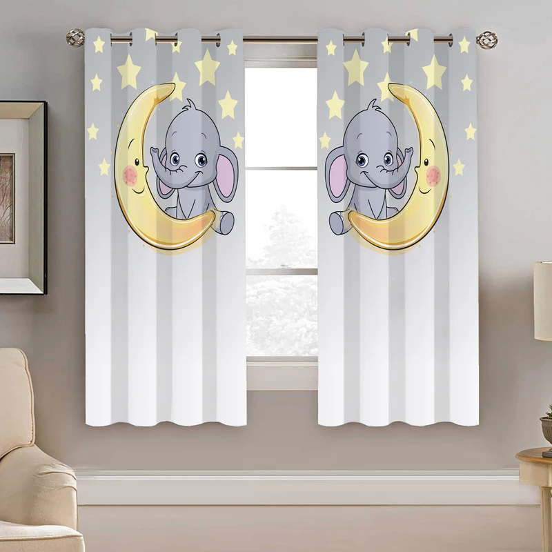 پرده نیروانا طرح فیل و ماه مدل هازان کد 8252 سایز 140×200 سانتی متر