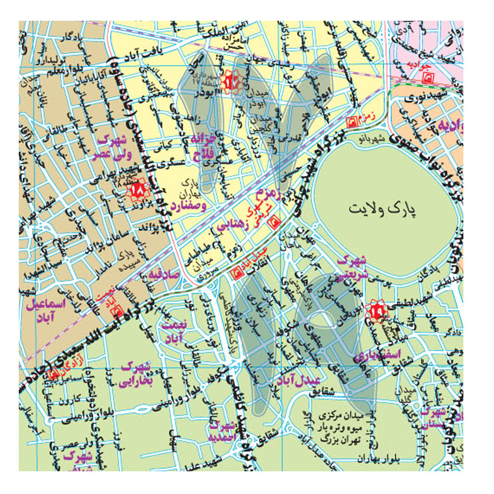 نقشه انتشارات گیتاشناسی نوین مدل تهران  IR.TH-4 مجموعه 2 عددی