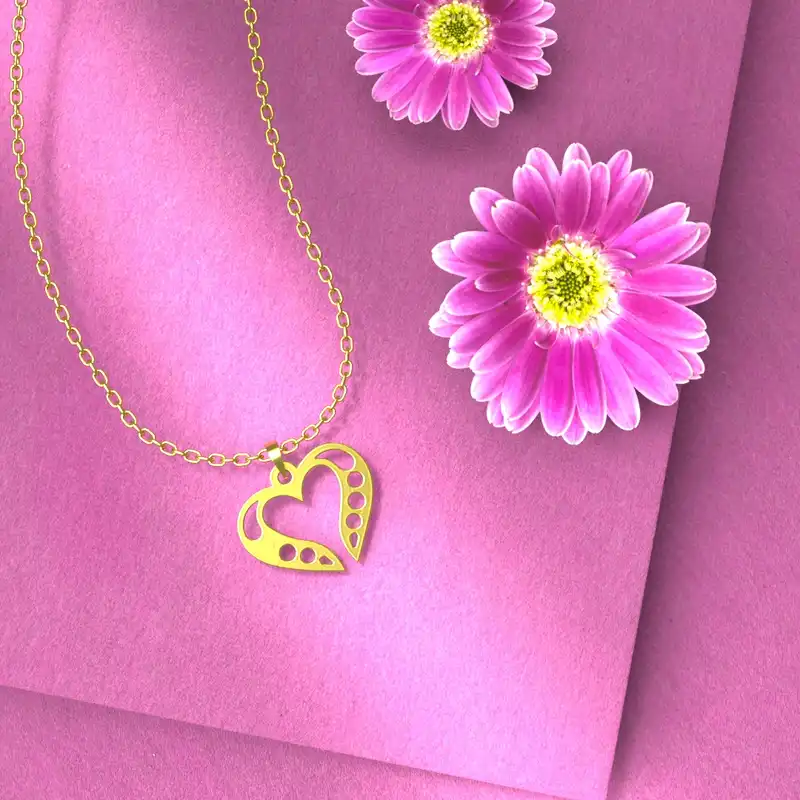 گردنبند طلا 18 عیار زنانه مدوپد مدل طرح قلب کد E1243