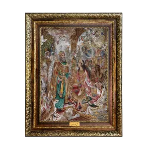 تابلو فرش ماشینی نقش نگار رضوی طرح مینیاتور کد 1488KH