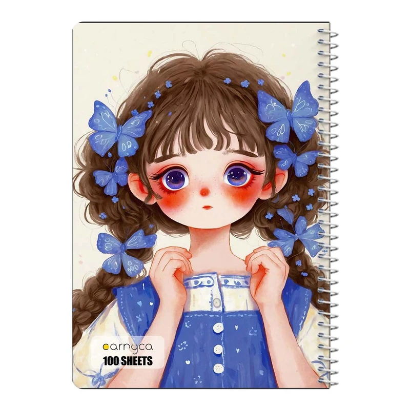 دفتر شطرنجی 100 برگ سیمی کارنیکا طرح دختر هنرمند Artistic Girl کد 54884