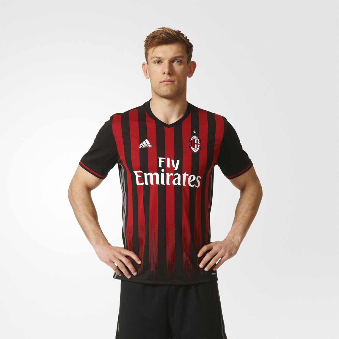 تی شرت ورزشی آستین کوتاه مردانه AC Milan Home Replica - آدیداس - مشکي و قرمز - 6