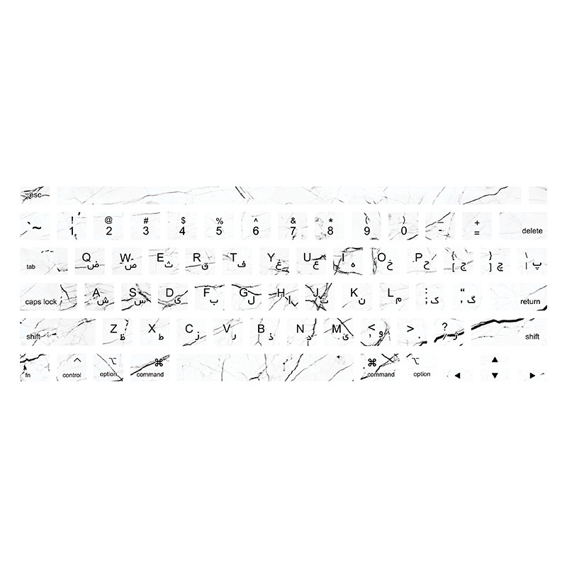 برچسب کیبورد فارسی طرح marble140 مناسب برای مک بوک پرو 13 اینچ 2020-2022