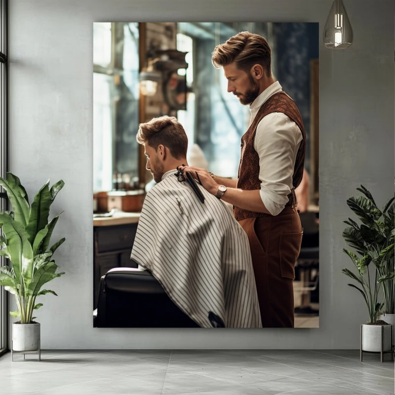 پوستر طرح آرایشگاه مردانه مدل آرایشگر حرفه ای کد BK24908