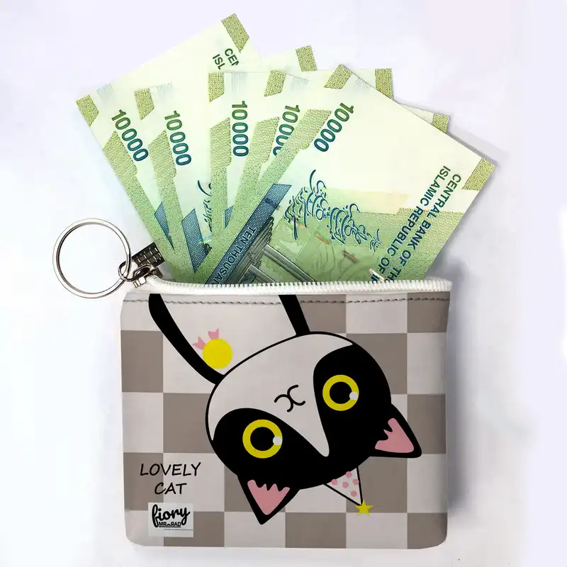 کیف پول فیوری مدل گربه چکمه پوش طرح گربه فانتزی کد fiory 2359