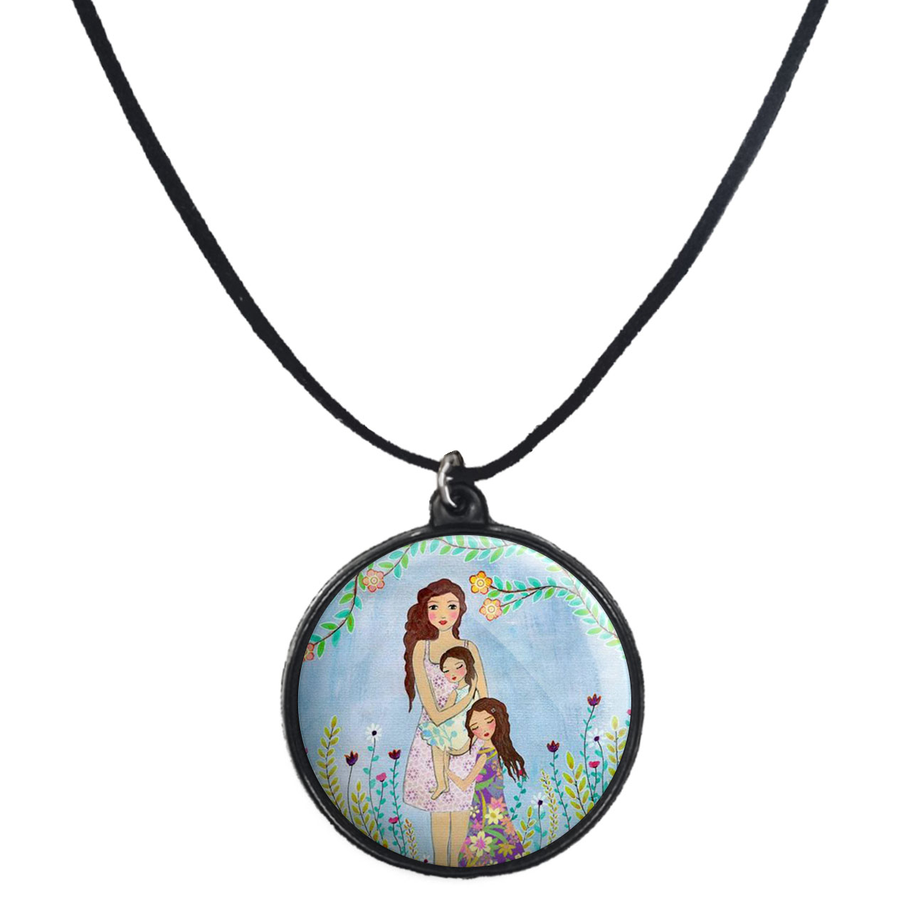 گردنبند پرمانه طرح دخترونه کد pmb.4407 مدل دو طرفه