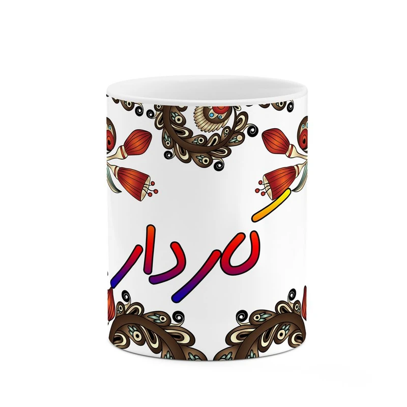 ماگ کاکتی مدل اسم کاردار طرح سنتی گل و بته کد mgh46523