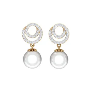 گوشواره طلا 18 عیار زنانه قیراط مدل مروارید کد GH2142