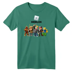 تی شرت آستین کوتاه بچگانه مدل روبلاکس  رنگ سبز سدری