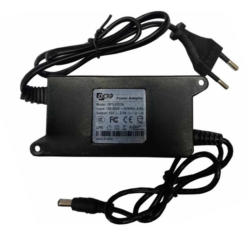 آداپتور دوربین مداربسته 12 ولت 2.5 آمپر اوکپ مدل OPS-2512A