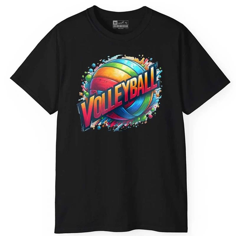 تی‌شرت آستین کوتاه مردانه پاد آفرین مدل رشته ورزشی والیبال کد 1922