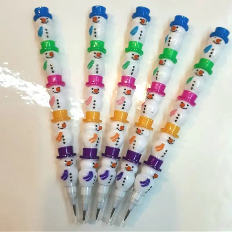 مداد فشنگی مدل آدم برفی به همراه  نوک مجموعه 20 عددی