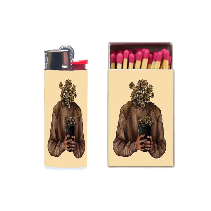 فندک مدل گل کد 497 به همراه کبریت