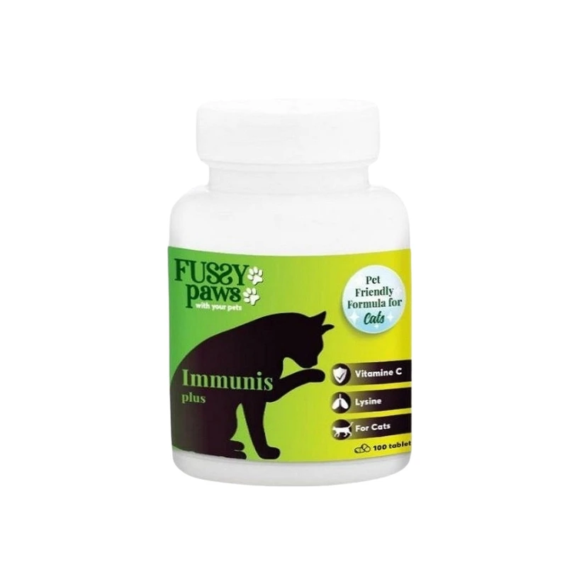 قرص مکمل سیستم ایمنی گربه فاسی پاوز Fussy Paws مدل Immunis Plus بسته 100 عددی