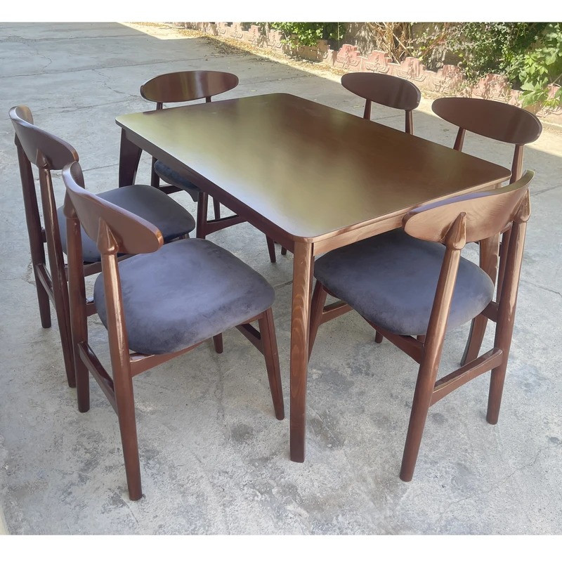 میز و صندلی ناهارخوری شش نفره گالری والریان مدل Van-1806