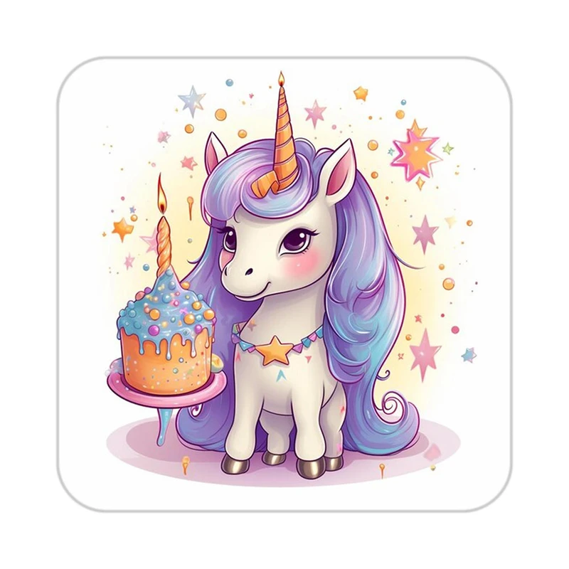 زیر لیوانی کاکتی طرح اسب تک شاخ و یونیکورن مدل mp29583