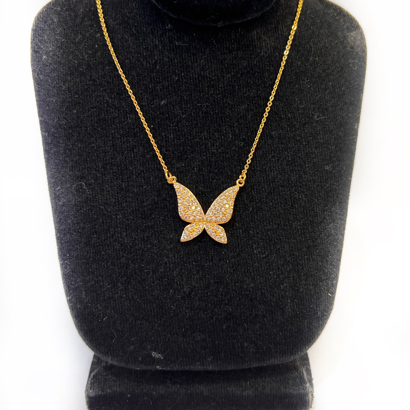 گردنبند دخترانه مدل پروانه نگین دار گردنبند دخترانه مدل پروانه نگین دار