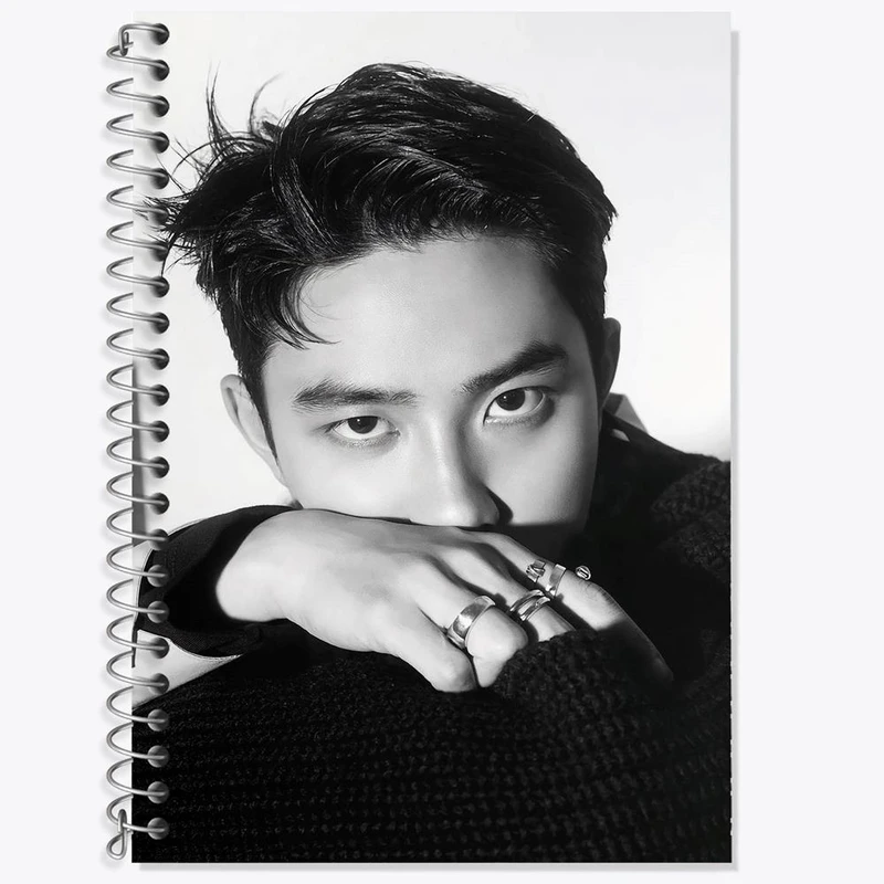 دفتر زبان 50 برگ خندالو مدل دو خط طرح کیونگسو گروه اکسو EXO کد 16847