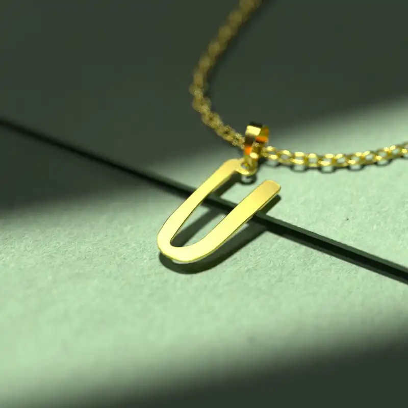 گردنبند طلا 18 عیار زنانه مدوپد مدل حرف U کد H3-1-1159