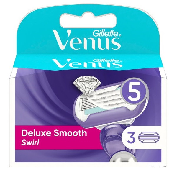 تیغ یدک ژیلت مدل Deluxe Smooth Swirl بسته 3 عددی