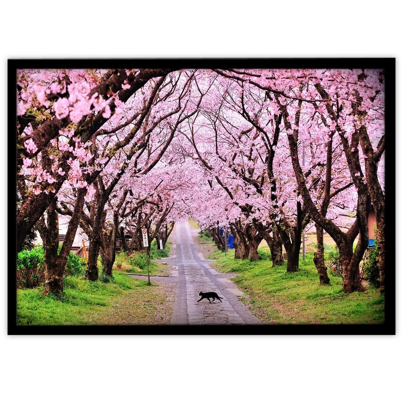 تابلو نوری بکلیت طرح طبیعت بهار و شکوفه مدل B-8872